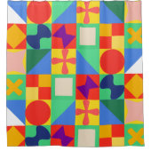 Patchwork Quilt Duschvorhang (Vorderseite)
