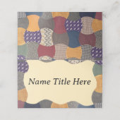 Patchwork-Quilt-Flechtmaterial-Patches Platzkarte (Außenseite Aufgefaltet)