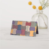 Patchwork-Quilt-Flechtmaterial-Patches Platzkarte (Rückseite)