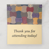 Patchwork-Quilt-Flechtmaterial-Patches Platzkarte (Innenseite Aufgefaltet)