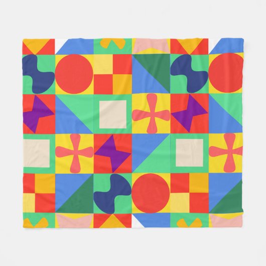 Patchwork Quilt Fleecedecke (Vorderseite (Horizontal))