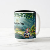 Patchwork Quilt Gnome Zweifarbige Tasse (VorderseiteRechts)