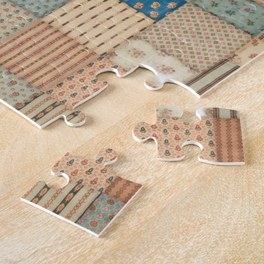 Patchwork-Quilt in gedämpften Farben Puzzle (Seite)