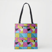 Patchwork Quilt Inspiriert Boho Trompe L'oeil Tasche (Vorderseite)