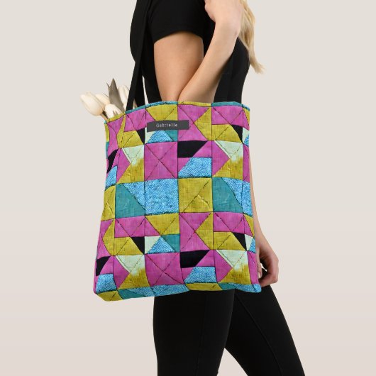 Patchwork Quilt Inspiriert Boho Trompe L'oeil Tasche (Von Nahem)