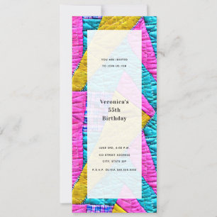 Patchwork-Quilt-Inspirierte Allgemeine Party Für J Einladung