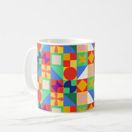 Patchwork Quilt Kaffeetasse (Vorderseite Links)