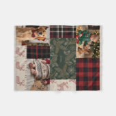 Patchwork-Quilt-Karomuster Rustikale Country-Flies Fleecedecke (Vorderseite (Horizontal))
