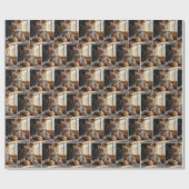 Patchwork-Quilt-Katze im Fenster Geschenkpapier (Flach)