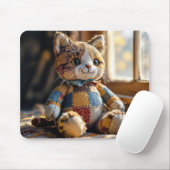 Patchwork-Quilt-Katze im Fenster Mousepad (Mit Mouse)