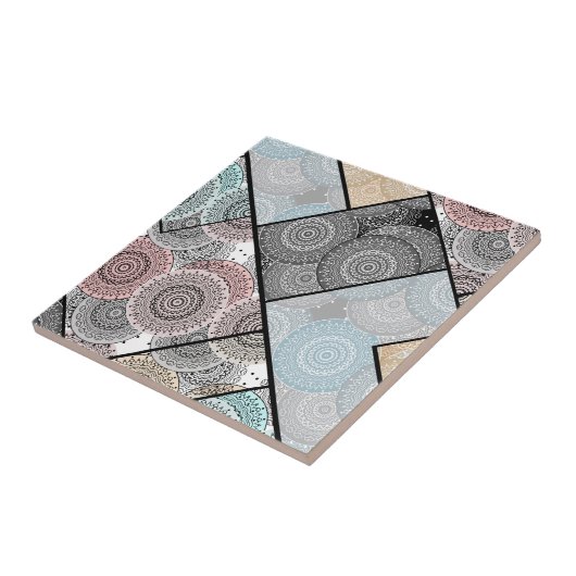 Patchwork quilt Keramik Fliesen Kreise Mandala Pas (Seite)