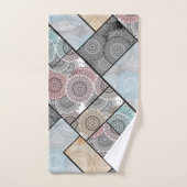 Patchwork quilt Keramik Fliesen Kreise Mandala Pas Badhandtuch Set (Handtuch)