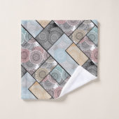 Patchwork quilt Keramik Fliesen Kreise Mandala Pas Badhandtuch Set (Waschlappen)