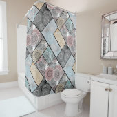 Patchwork quilt Keramik Fliesen Kreise Mandala Pas Duschvorhang (Beispiel)