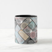 Patchwork quilt Keramik Fliesen Kreise Mandala Pas Tasse (Zentrum)