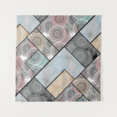 Patchwork quilt Keramik Fliesen Kreise Mandala Pas Wandteppich (Vorderseite (Horizontal))