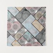 Patchwork quilt Keramik Fliesen Kreise Mandala Pas Wandteppich (Vorderseite)