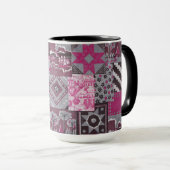 Patchwork-Quilt-Keramikbecher Tasse (VorderseiteRechts)