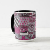 Patchwork-Quilt-Keramikbecher Tasse (Vorderseite Links)