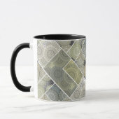 Patchwork-Quilt-Keramikfliesen-Kreismandala-Patch Tasse (Links)