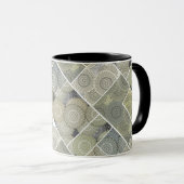 Patchwork-Quilt-Keramikfliesen-Kreismandala-Patch Tasse (VorderseiteRechts)