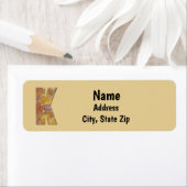 Patchwork Quilt Letter K Initial Monogram Address (Insitu)