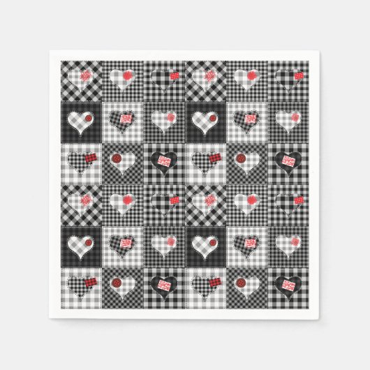 Patchwork-Quilt mehrfarbig Gingham Serviette (Vorderseite)