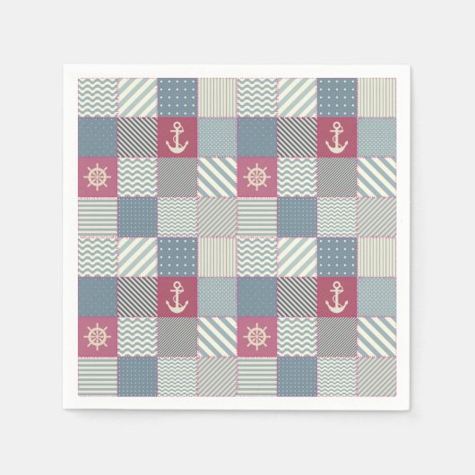 Patchwork-Quilt mehrfarbig Gingham Serviette (Vorderseite)