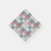 Patchwork-Quilt mehrfarbig Gingham Serviette (Ecke)