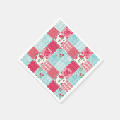 Patchwork-Quilt mehrfarbig Gingham Serviette (Ecke)