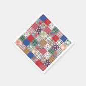Patchwork-Quilt Mehrfarbig Gingham Serviette (Ecke)