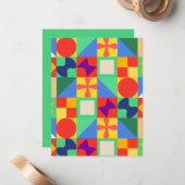 Patchwork Quilt Mitteilungskarte (Vorderseite/Rückseite Beispiel)
