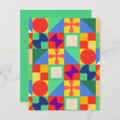 Patchwork Quilt Mitteilungskarte (Vorne/Hinten)