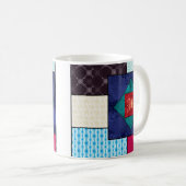 Patchwork Quilt Monogram Kaffeetasse (VorderseiteRechts)
