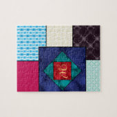 Patchwork Quilt Monogram Puzzle (Horizontal)