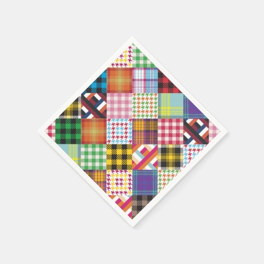 Patchwork Quilt Multicolored Gingham Serviette (Ecke)