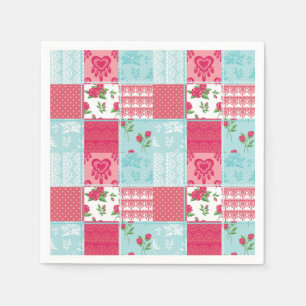 Patchwork Quilt Multicolored Gingham Serviette