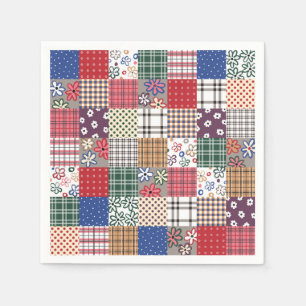 Patchwork Quilt Multicolored Gingham Serviette