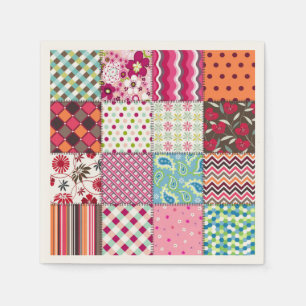 Patchwork Quilt Multicolored Gingham Serviette