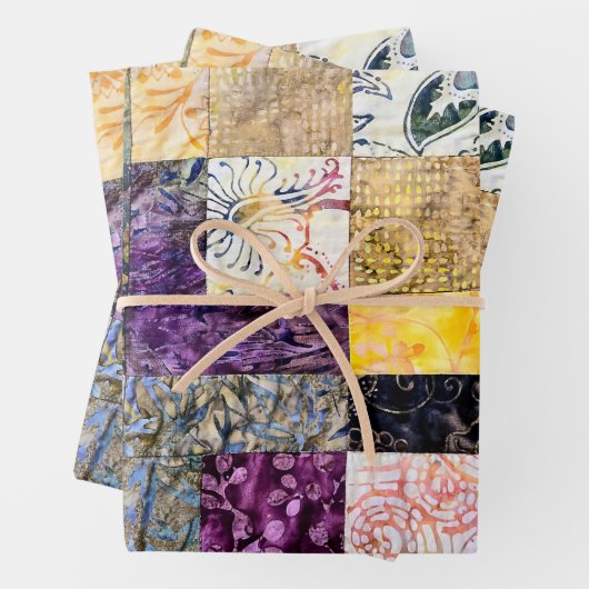 Patchwork Quilt-Muster Geschenkpapier Set (Beispiel)