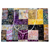 Patchwork Quilt-Muster Große Geschenktüte (Vorderseite)