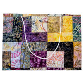 Patchwork Quilt-Muster Große Geschenktüte (Rückseite)