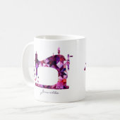 Patchwork-Quilt-Nähmaschine Kaffeetasse (Vorderseite Links)