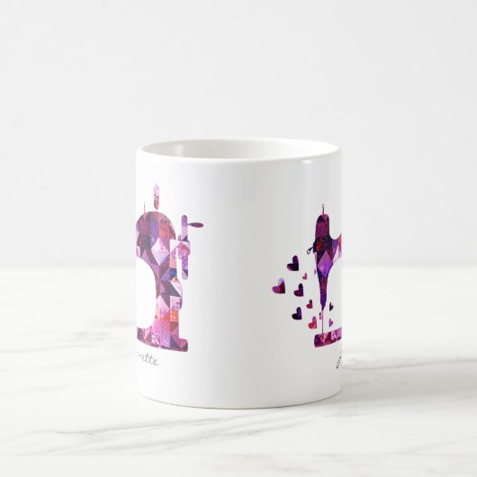 Patchwork-Quilt-Nähmaschine Kaffeetasse (Mittel)