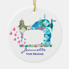 Patchwork-Quilt-Nähmaschine Keramik Ornament