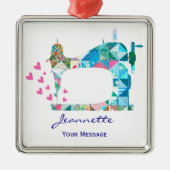 Patchwork-Quilt-Nähmaschine Ornament Aus Metall (Vorne)