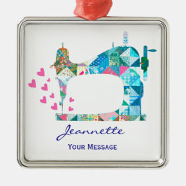 Patchwork-Quilt-Nähmaschine Ornament Aus Metall