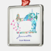 Patchwork-Quilt-Nähmaschine Ornament Aus Metall (Links)