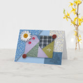 Patchwork-Quilt-Note-Karte Karte (Gelbe Blume)