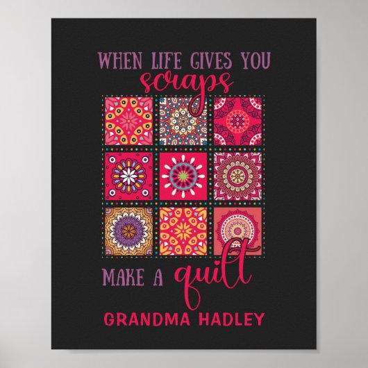 Patchwork Quilt Personalisiert Poster (Vorne)